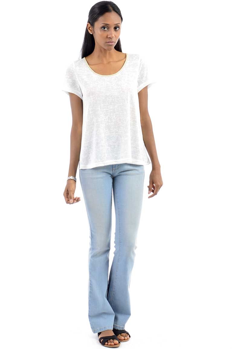 light blue flare jeans