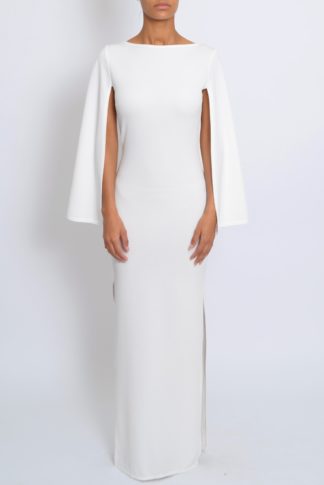 cape sleeve white dress