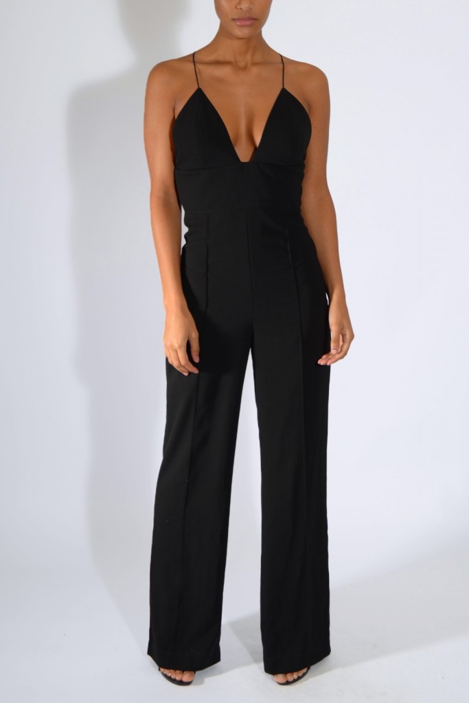 Vicky Pattison Strap Back Plunge Jumpsuit - Tique a Bou