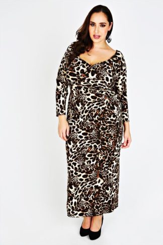 Scarlett & Jo Leopard Print Plus Size Maxi Dress