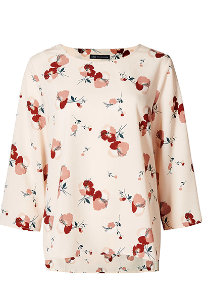 Floral Print 34 Sleeve Shell Top