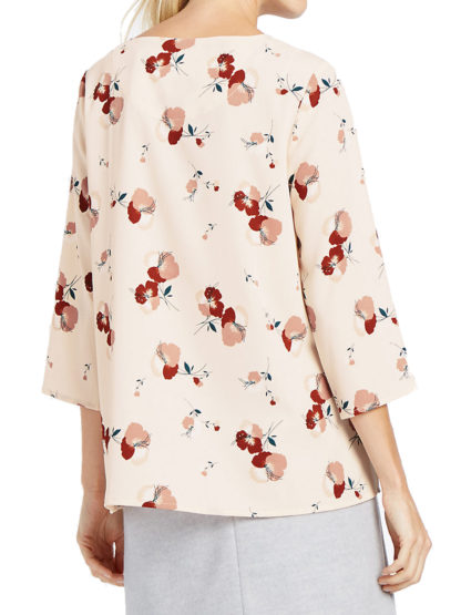 Floral Print 3/4 Sleeve Shell Top