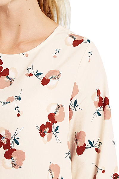 Floral Print 3/4 Sleeve Shell Top