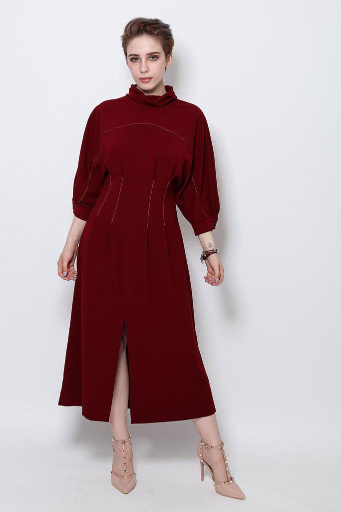 Longline Burgundy Pilgrim Dress - Tique a Bou