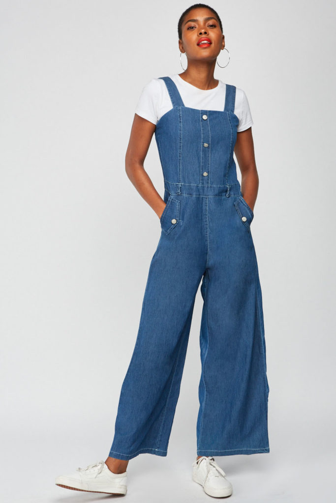 pinafore denim jumpsuit